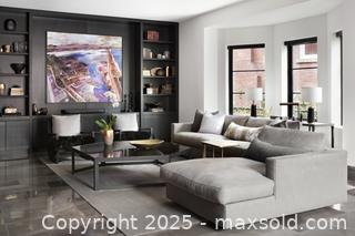 MaxSold Auction: Large Sofa with 4 Elte Linen and Down Throw Pillows (matches chaise lounge in lot 48)  - Toronto (Ontario, Canada) SELLER MANAGED Downsizing Online Auction -  Chestnut Park Road