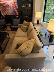 MaxSold Auction: Large Sofa with 4 Elte Linen and Down Throw Pillows (matches chaise lounge in lot 48)  - Toronto (Ontario, Canada) SELLER MANAGED Downsizing Online Auction -  Chestnut Park Road