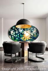 MaxSold Auction: Nota Bene Oak and Brass Dining Table from Avenue Road Furniture.  Like new.    - Toronto (Ontario, Canada) SELLER MANAGED Downsizing Online Auction -  Chestnut Park Road