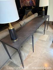 MaxSold Auction: Silviano 84&#34; Rectangular Black Iron and Steel Console Table.  Like New   - Toronto (Ontario, Canada) SELLER MANAGED Downsizing Online Auction -  Chestnut Park Road