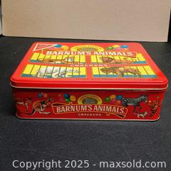 MaxSold Auction: Barnums animals crackers tin vintage  - Waterford (New Jersey, USA) SELLER MANAGED Downsizing Online Auction - Chew Road