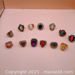 MaxSold Auction: Paparazzi stretch ring lot (13) - Waterford (New Jersey, USA) SELLER MANAGED Downsizing Online Auction - Chew Road