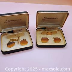 MaxSold Auction: Simmons tie set and cufflinks.  12k gold filled lot   - Waterford (New Jersey, USA) SELLER MANAGED Downsizing Online Auction - Chew Road