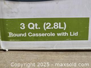 MaxSold Auction: M065 - Cuisinart Enameled Cast Iron 3 QT, Round Casserole With Lid - New - Whitby (Ontario, Canada) SELLER MANAGED Reseller Online Auction - Taunton Road East (STORAGE)               