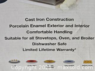 MaxSold Auction: M065 - Cuisinart Enameled Cast Iron 3 QT, Round Casserole With Lid - New - Whitby (Ontario, Canada) SELLER MANAGED Reseller Online Auction - Taunton Road East (STORAGE)               