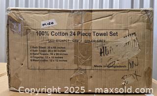 MaxSold Auction: M150 - 24 Piece 100% Cotton Bath Towel Set By Lexiz Towels - New - Whitby (Ontario, Canada) SELLER MANAGED Reseller Online Auction - Taunton Rd E (STORAGE)