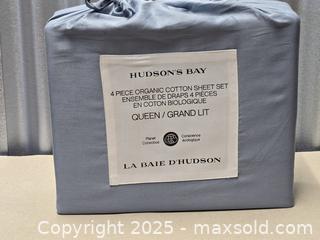 MaxSold Auction: M156 - Hudson Bay Company 4 piece Organic Cotton Sheet Set - New - Whitby (Ontario, Canada) SELLER MANAGED Reseller Online Auction - Taunton Rd E (STORAGE)