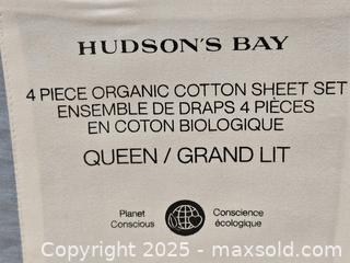 MaxSold Auction: M156 - Hudson Bay Company 4 piece Organic Cotton Sheet Set - New - Whitby (Ontario, Canada) SELLER MANAGED Reseller Online Auction - Taunton Rd E (STORAGE)