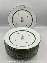 MaxSold Auction: 12 Herand Hand painted Porcelain &#34;Vienna Rose&#34; pattern Dinner Plates - Oakville (Ontario, Canada) PARTNER MANAGED Estate Sale Online Auction - Lakeshore Road West (Shipping Available)                     