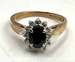 MaxSold Auction: 14K Gold Ring with Diamond and Sapphire. Size 6   - Oakville (Ontario, Canada) PARTNER MANAGED Estate Sale Online Auction - Lakeshore Road West (Shipping Available)                     