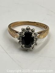 MaxSold Auction: 14K Gold Ring with Diamond and Sapphire. Size 6   - Oakville (Ontario, Canada) PARTNER MANAGED Estate Sale Online Auction - Lakeshore Road West (Shipping Available)                     