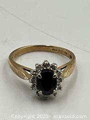 MaxSold Auction: 14K Gold Ring with Diamond and Sapphire. Size 6   - Oakville (Ontario, Canada) PARTNER MANAGED Estate Sale Online Auction - Lakeshore Road West (Shipping Available)                     