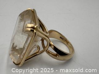 MaxSold Auction: 14K Solid Gold, Very Large Rutilated Quartz Cocktail Ring. Size: 6 1/2 - Oakville (Ontario, Canada) PARTNER MANAGED Estate Sale Online Auction - Lakeshore Road West (Shipping Available)                     