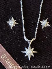 MaxSold Auction: 14K White Gold Set of Necklace and Pierced Earrings with Diamonds - Oakville (Ontario, Canada) PARTNER MANAGED Estate Sale Online Auction - Lakeshore Road West (Shipping Available)                     