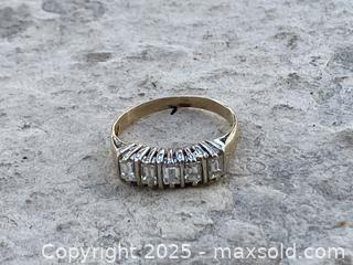 MaxSold Auction: 18K Gold Ring with 5 Diamonds. Size 3.5 - Oakville (Ontario, Canada) PARTNER MANAGED Estate Sale Online Auction - Lakeshore Road West (Shipping Available)                     