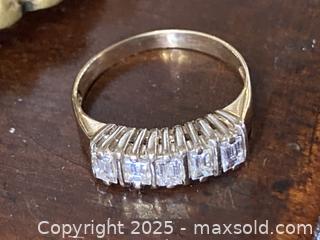 MaxSold Auction: 18K Gold Ring with 5 Diamonds. Size 3.5 - Oakville (Ontario, Canada) PARTNER MANAGED Estate Sale Online Auction - Lakeshore Road West (Shipping Available)                     