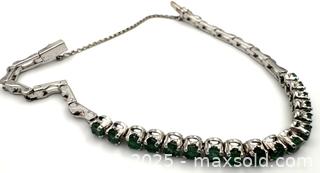 MaxSold Auction: 18k White Gold Natural Emerald Tennis Style Bracelet - Oakville (Ontario, Canada) PARTNER MANAGED Estate Sale Online Auction - Lakeshore Road West (Shipping Available)                     
