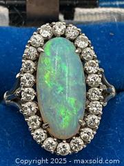 MaxSold Auction: 18K White Gold with Diamonds and Large Opal.  Appraisal Certificate. Size: 5.25 - Oakville (Ontario, Canada) PARTNER MANAGED Estate Sale Online Auction - Lakeshore Road West (Shipping Available)                     