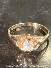 MaxSold Auction: 18K Yellow Gold Ring with Solitary Diamond Ryrie Bros. Size: 7.5 - Oakville (Ontario, Canada) PARTNER MANAGED Estate Sale Online Auction - Lakeshore Road West (Shipping Available)                     