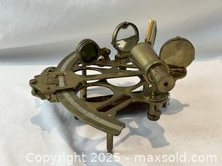 MaxSold Auction: Antique English Brass SEXTANT in period mahogany box.  - Oakville (Ontario, Canada) PARTNER MANAGED Estate Sale Online Auction - Lakeshore Road West (Shipping Available)                     