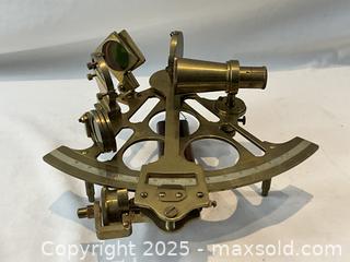MaxSold Auction: Antique English Brass SEXTANT in period mahogany box.  - Oakville (Ontario, Canada) PARTNER MANAGED Estate Sale Online Auction - Lakeshore Road West (Shipping Available)                     