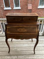 MaxSold Auction: Antique Hand dovetailed Walnut Ladies Writing Desk with Inlaid Rosewood Wood - Oakville (Ontario, Canada) PARTNER MANAGED Estate Sale Online Auction - Lakeshore Road West (Shipping Available)                     
