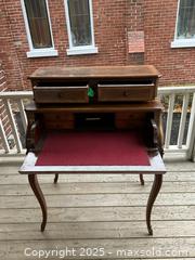 MaxSold Auction: Antique Hand dovetailed Walnut Ladies Writing Desk with Inlaid Rosewood Wood - Oakville (Ontario, Canada) PARTNER MANAGED Estate Sale Online Auction - Lakeshore Road West (Shipping Available)                     