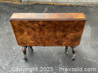 MaxSold Auction: Burled Walnut Antique SUTHERLAND Table - Oakville (Ontario, Canada) PARTNER MANAGED Estate Sale Online Auction - Lakeshore Road West (Shipping Available)                     