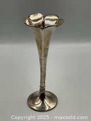 MaxSold Auction: English Sterling Silver Candlestick Holders / Sterling Silver Trumpet Bud Vase - Oakville (Ontario, Canada) PARTNER MANAGED Estate Sale Online Auction - Lakeshore Road West (Shipping Available)                     