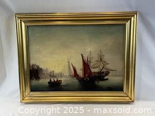 MaxSold Auction: French 19th Century Marine Original Oil on Canvas - Oakville (Ontario, Canada) PARTNER MANAGED Estate Sale Online Auction - Lakeshore Road West (Shipping Available)                     