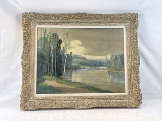MaxSold Auction: Georges Charles Robin (1903-2003) Original Oil on canvas.  - Oakville (Ontario, Canada) PARTNER MANAGED Estate Sale Online Auction - Lakeshore Road West (Shipping Available)                     