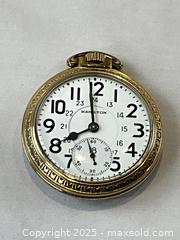 MaxSold Auction: Hamilton &#34;RAILWAY&#34; Pocket Watch in Display Dome - Oakville (Ontario, Canada) PARTNER MANAGED Estate Sale Online Auction - Lakeshore Road West (Shipping Available)                     