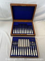 MaxSold Auction: Henry Birks Sons  Mother of Pearl Handled, Plated silver service for 12 - Oakville (Ontario, Canada) PARTNER MANAGED Estate Sale Online Auction - Lakeshore Road West (Shipping Available)                     