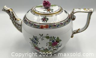 MaxSold Auction: HEREND &#34;Indian Basket&#34; Pattern Porcelain TEAPOT with Rose Lid - Oakville (Ontario, Canada) PARTNER MANAGED Estate Sale Online Auction - Lakeshore Road West (Shipping Available)                     