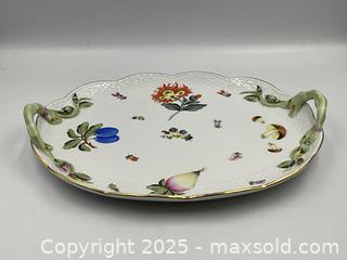 MaxSold Auction: HEREND Porcelain Platter &#34;Market Garden&#34; Pattern  - Oakville (Ontario, Canada) PARTNER MANAGED Estate Sale Online Auction - Lakeshore Road West (Shipping Available)                     