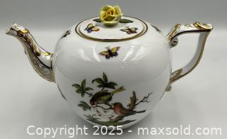 MaxSold Auction: HEREND Porcelain Teapot, &#34;Rothchild Bird&#34; Pattern - Oakville (Ontario, Canada) PARTNER MANAGED Estate Sale Online Auction - Lakeshore Road West (Shipping Available)                     