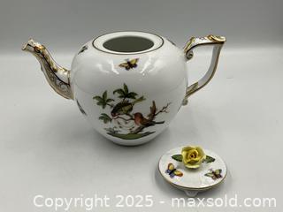 MaxSold Auction: HEREND Porcelain Teapot, &#34;Rothchild Bird&#34; Pattern - Oakville (Ontario, Canada) PARTNER MANAGED Estate Sale Online Auction - Lakeshore Road West (Shipping Available)                     
