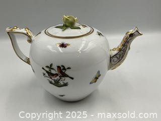 MaxSold Auction: HEREND Porcelain Teapot, &#34;Rothchild Bird&#34; Pattern - Oakville (Ontario, Canada) PARTNER MANAGED Estate Sale Online Auction - Lakeshore Road West (Shipping Available)                     