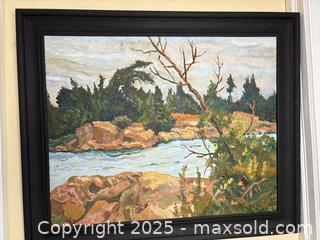 MaxSold Auction: Large Original Oil on Board &#34;Fall on Georgian Bay &#34; Signed by Thomas Vincent Phillips(1931-2018) - Oakville (Ontario, Canada) PARTNER MANAGED Estate Sale Online Auction - Lakeshore Road West (Shipping Available)                     