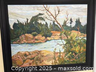 MaxSold Auction: Large Original Oil on Board &#34;Fall on Georgian Bay &#34; Signed by Thomas Vincent Phillips(1931-2018) - Oakville (Ontario, Canada) PARTNER MANAGED Estate Sale Online Auction - Lakeshore Road West (Shipping Available)                     