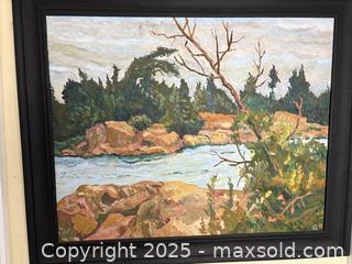 MaxSold Auction: Large Original Oil on Board &#34;Fall on Georgian Bay &#34; Signed by Thomas Vincent Phillips(1931-2018) - Oakville (Ontario, Canada) PARTNER MANAGED Estate Sale Online Auction - Lakeshore Road West (Shipping Available)                     