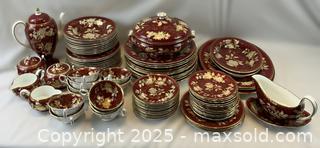 MaxSold Auction: Large Wedgwood China Set &#34;Ruby Tonquin&#34; Pattern - Oakville (Ontario, Canada) PARTNER MANAGED Estate Sale Online Auction - Lakeshore Road West (Shipping Available)                     