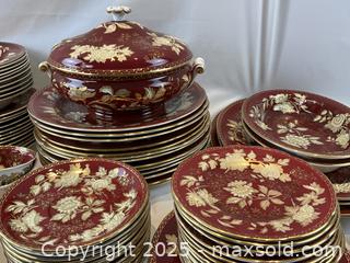 MaxSold Auction: Large Wedgwood China Set &#34;Ruby Tonquin&#34; Pattern - Oakville (Ontario, Canada) PARTNER MANAGED Estate Sale Online Auction - Lakeshore Road West (Shipping Available)                     