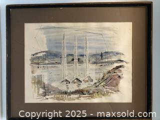 MaxSold Auction: Original Alfred Birdsey Watercolor Signed Bermuda Harbor - Oakville (Ontario, Canada) PARTNER MANAGED Estate Sale Online Auction - Lakeshore Road West (Shipping Available)                     