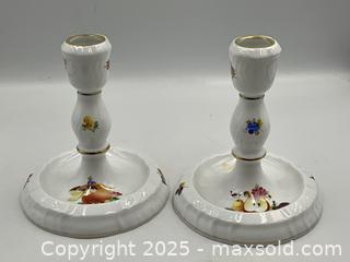 MaxSold Auction: Pair of Herend Porcelain Candlestick Holders. Fruit Motif - Oakville (Ontario, Canada) PARTNER MANAGED Estate Sale Online Auction - Lakeshore Road West (Shipping Available)                     