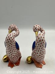 MaxSold Auction: Pair of Herend Porcelain &#34;Goose with Golden Egg&#34; Figurines  - Oakville (Ontario, Canada) PARTNER MANAGED Estate Sale Online Auction - Lakeshore Road West (Shipping Available)                     