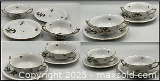 MaxSold Auction: Set of 6 HEREND &#34;Rothschild Bird&#34; Pattern Porcelain Soup Bowls and Saucers - Oakville (Ontario, Canada) PARTNER MANAGED Estate Sale Online Auction - Lakeshore Road West (Shipping Available)                     