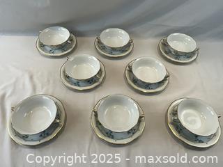 MaxSold Auction: Set of 8 HEREND &#34;Morning Glory&#34; Soup Bowls with Saucers - Oakville (Ontario, Canada) PARTNER MANAGED Estate Sale Online Auction - Lakeshore Road West (Shipping Available)                     