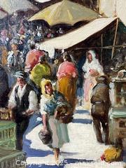 MaxSold Auction: Signed Antonio Cutino (1905-1984) Original Oil on Canvas titled: &#34;Market Scene 1&#34;  Companion to Lot 117 - Oakville (Ontario, Canada) PARTNER MANAGED Estate Sale Online Auction - Lakeshore Road West (Shipping Available)                     