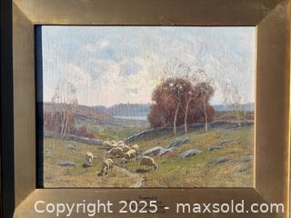 MaxSold Auction: Signed Hiram Peabody FLAGG (1859-1937) Original Oil on Board - Oakville (Ontario, Canada) PARTNER MANAGED Estate Sale Online Auction - Lakeshore Road West (Shipping Available)                     
